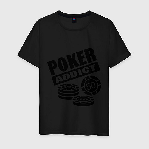 Мужская футболка Poker addict / Черный – фото 1