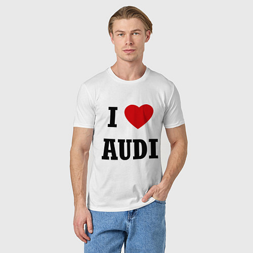Мужская футболка I love audi / Белый – фото 3