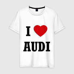 Футболка хлопковая мужская I love audi, цвет: белый