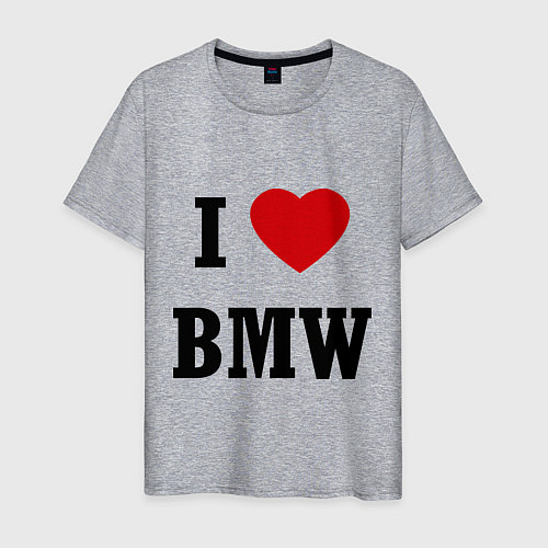 Мужская футболка I love BMW / Меланж – фото 1