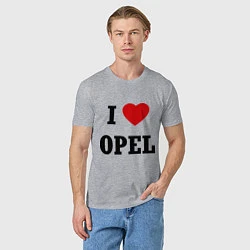 Футболка хлопковая мужская I love Opel, цвет: меланж — фото 2