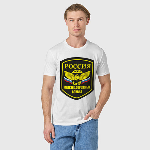 Мужская футболка Железнодорожные войска / Белый – фото 3