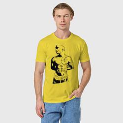 Футболка хлопковая мужская 2pac, цвет: желтый — фото 2