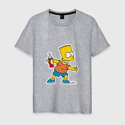 Футболка хлопковая мужская Симпсоны: Барт, цвет: меланж