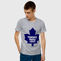 Футболка хлопковая мужская Toronto Maple Leafs цвета меланж — фото 2