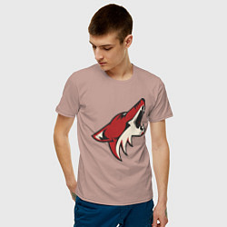 Футболка хлопковая мужская Phoenix Coyotes, цвет: пыльно-розовый — фото 2