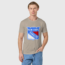 Футболка хлопковая мужская New York Rangers, цвет: миндальный — фото 2