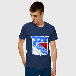 Футболка хлопковая мужская New York Rangers, цвет: тёмно-синий — фото 2