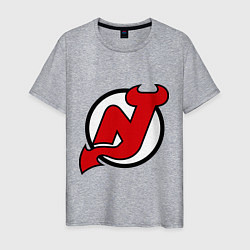 Футболка хлопковая мужская New Jersey Devils, цвет: меланж