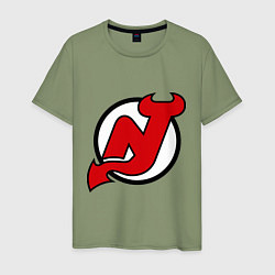Футболка хлопковая мужская New Jersey Devils, цвет: авокадо