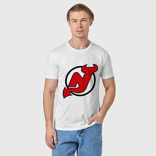 Мужская футболка New Jersey Devils / Белый – фото 3