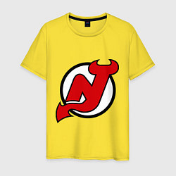 Футболка хлопковая мужская New Jersey Devils, цвет: желтый
