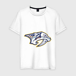 Футболка хлопковая мужская Nashville Predators, цвет: белый