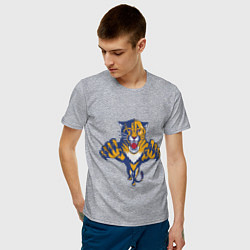 Футболка хлопковая мужская Florida Panthers цвета меланж — фото 2