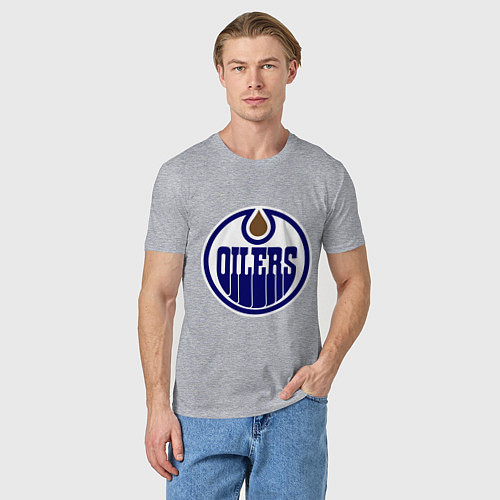 Мужская футболка Edmonton Oilers / Меланж – фото 3