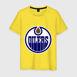 Футболка хлопковая мужская Edmonton Oilers, цвет: желтый