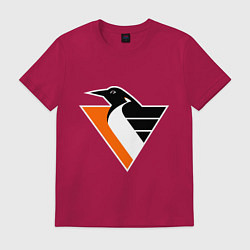 Футболка хлопковая мужская Pittsburgh Penguins, цвет: маджента