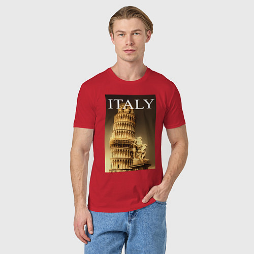 Мужская футболка Leaning tower of Pisa / Красный – фото 3