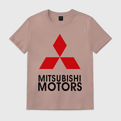Футболка хлопковая мужская Mitsubishi, цвет: пыльно-розовый