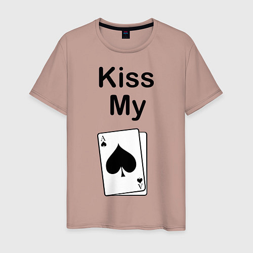 Мужская футболка Kiss my card / Пыльно-розовый – фото 1