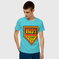 Футболка хлопковая мужская Kiss Army цвета бирюзовый — фото 2