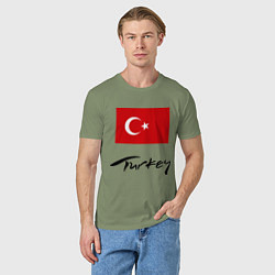 Футболка хлопковая мужская Turkey, цвет: авокадо — фото 2