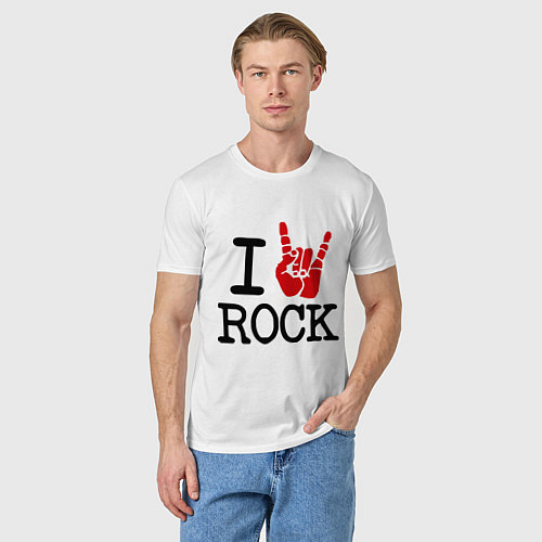 Мужская футболка I love rock / Белый – фото 3