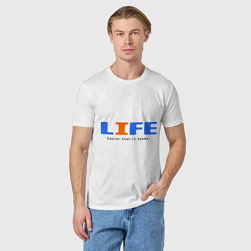 Мужская футболка Life Easy / Белый – фото 3