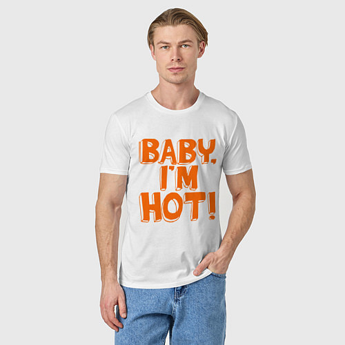 Мужская футболка Baby, I am hot! / Белый – фото 3