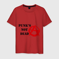 Футболка хлопковая мужская Punks not dead, цвет: красный
