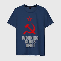 Футболка хлопковая мужская Working class hero, цвет: тёмно-синий