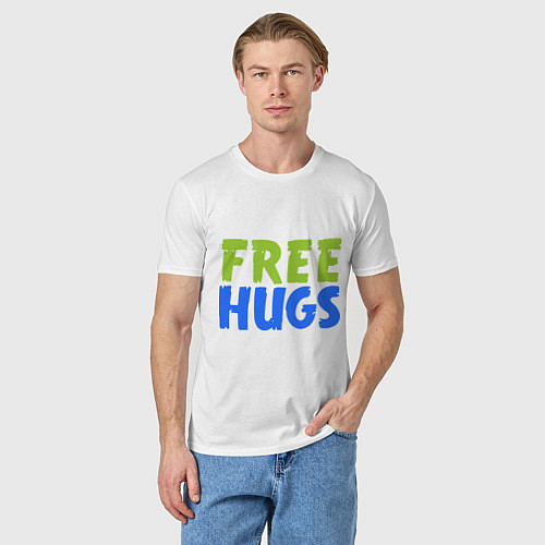 Мужская футболка Объятия бесплатно / Белый – фото 3