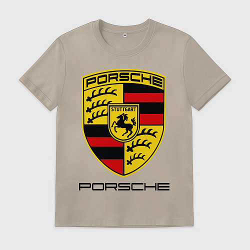 Мужская футболка Porsche Stuttgart / Миндальный – фото 1