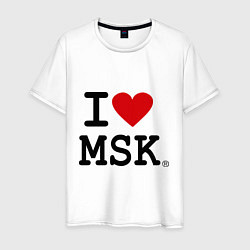 Футболка хлопковая мужская I love MSK, цвет: белый