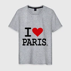 Футболка хлопковая мужская I love Paris, цвет: меланж