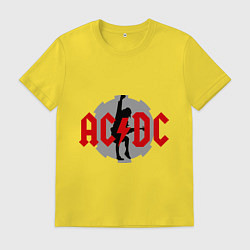 Футболка хлопковая мужская AC/DC: Angus Young, цвет: желтый