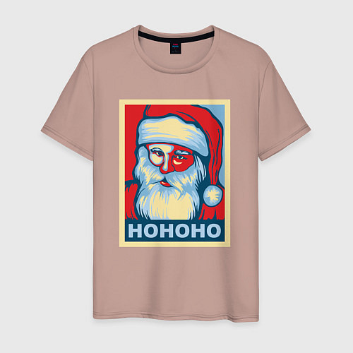 Мужская футболка Santa HOHOHO / Пыльно-розовый – фото 1