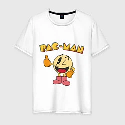 Футболка хлопковая мужская Pac-Man, цвет: белый
