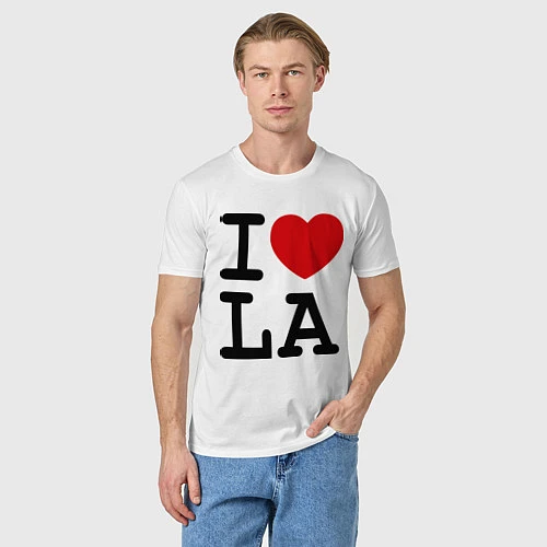 Мужская футболка I love LA / Белый – фото 3