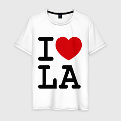 Футболка хлопковая мужская I love LA, цвет: белый