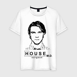 Футболка хлопковая мужская House MD: Surgeon, цвет: белый