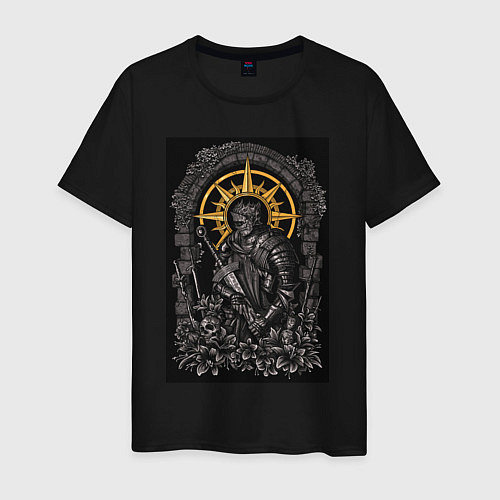 Мужская футболка Dark Souls: Warrior / Черный – фото 1