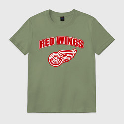Футболка хлопковая мужская Detroit Red Wings, цвет: авокадо