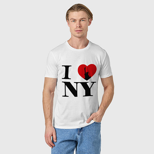 Мужская футболка Freedom: I Love NY / Белый – фото 3