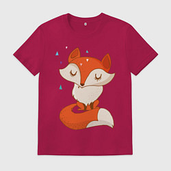 Футболка хлопковая мужская Лисичка, цвет: маджента