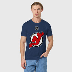 Футболка хлопковая мужская New Jersey Devils: Kovalchuk 17, цвет: тёмно-синий — фото 2