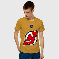 Футболка хлопковая мужская New Jersey Devils: Kovalchuk 17 цвета горчичный — фото 2