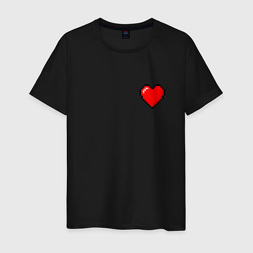 Мужская футболка Пиксельное сердце / Черный – фото 1