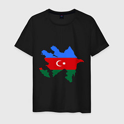 Футболка хлопковая мужская Azerbaijan map цвета черный — фото 1