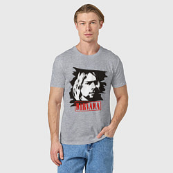 Футболка хлопковая мужская Nirvana: Kurt Cobain, цвет: меланж — фото 2